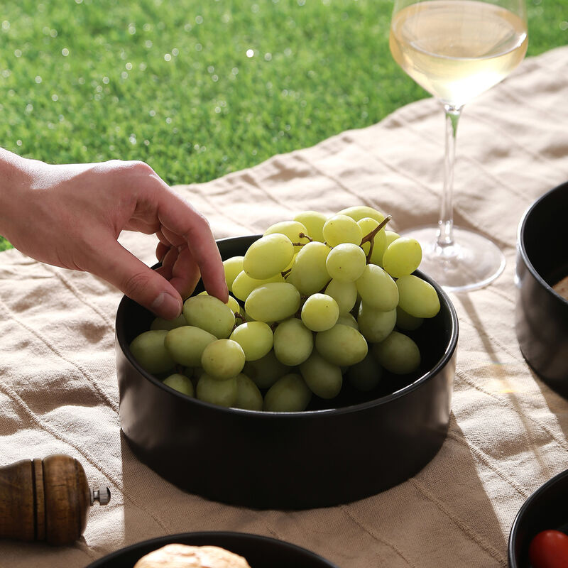 Stone Lain Celina Stoneware Service Bowl Set 2 Piece, Black