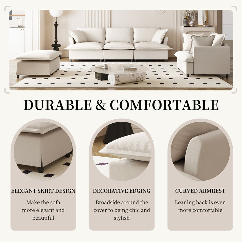Merax Chenille Sectional Sofa Couch Indoor Furniture Set