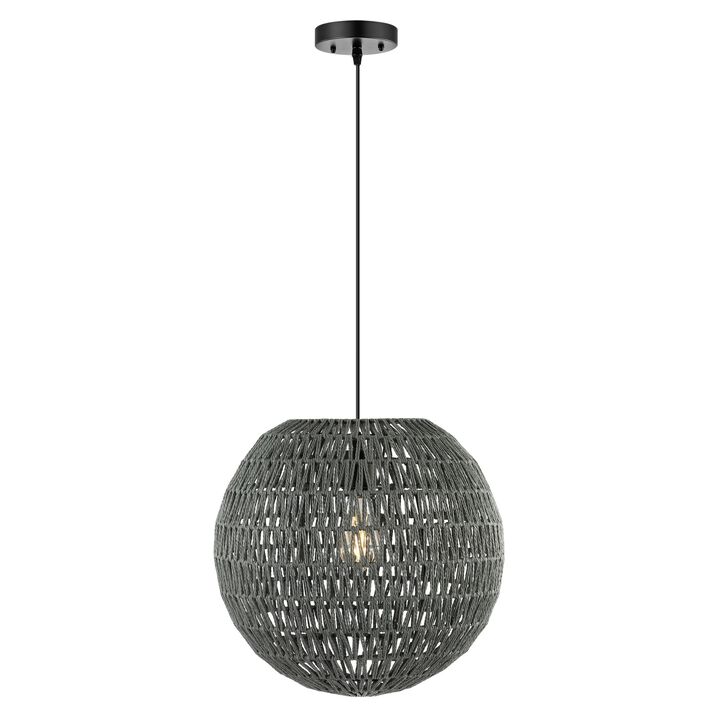 Luna Bohemian Modern Woven Rattaniron LED Pendant