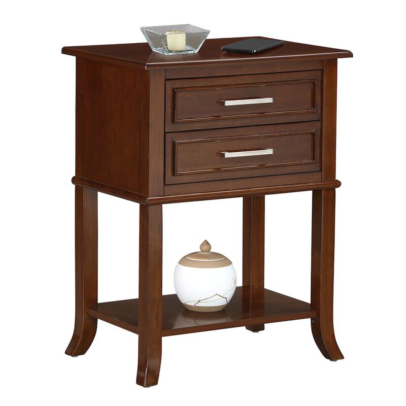 Convenience Concepts Sydney 2 Drawer End Table with Shelf