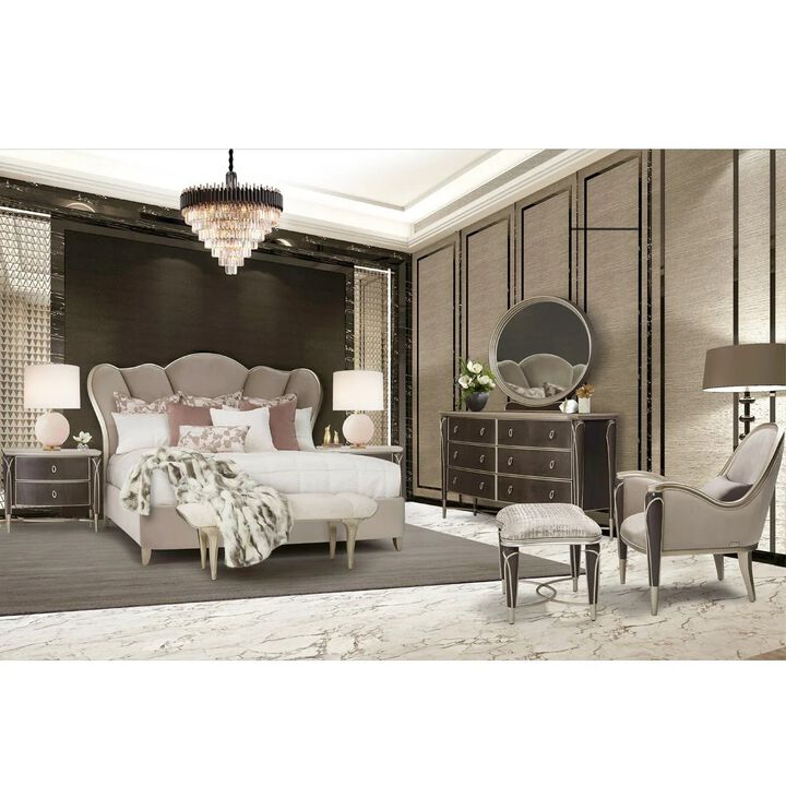 Michael Amini Villa Cherie Accent Chair - Porcini/Hazelnut