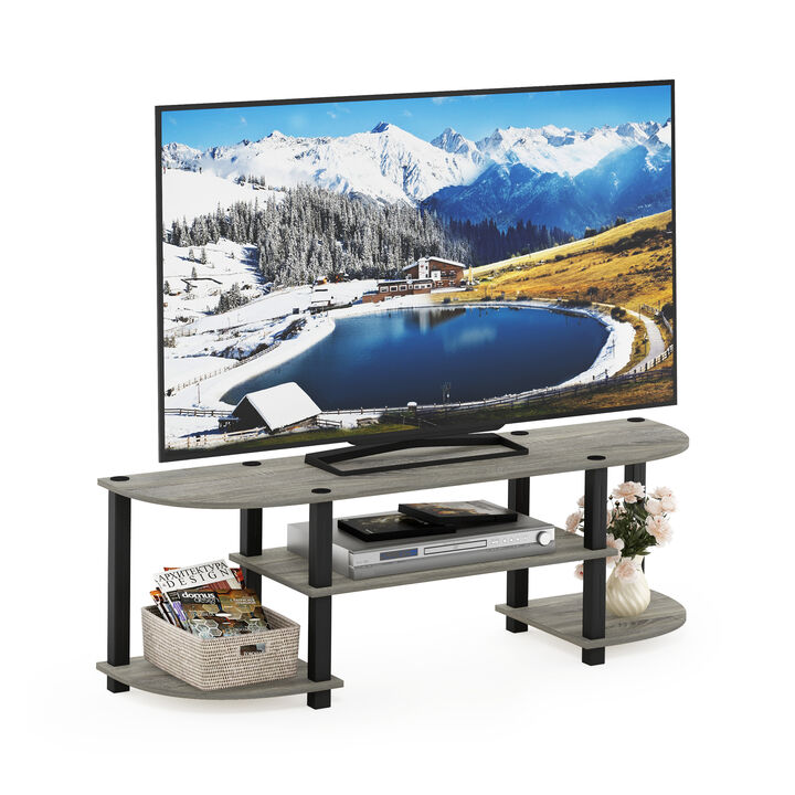 Furinno Furinno 11058GYW/BK Turn-S-Tube Wide TV Entertainment Center, Oak Grey/Black