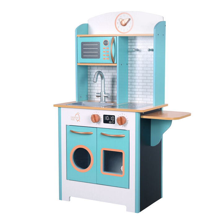 Teamson Kids - Little Chef Santos Retro Play Kitchen - Aqua/Wood