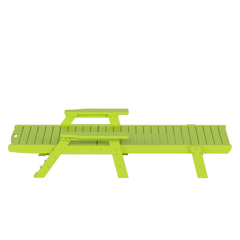 WestinTrends Adirondack Outdoor Chaise Lounge with Side Table Set