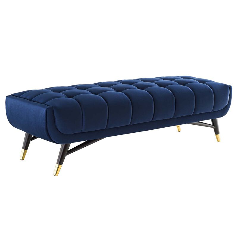Adept 60" Performance Velvet Bench-Benzara