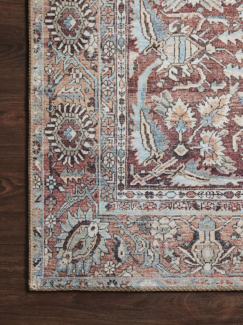 Wynter WYN05 Tomato/Teal 3'6" x 5'6" Rug