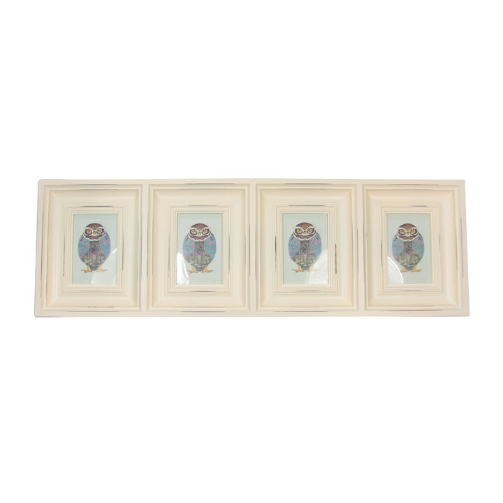 33" Egg-shell White Weathered Collage Photo Frame