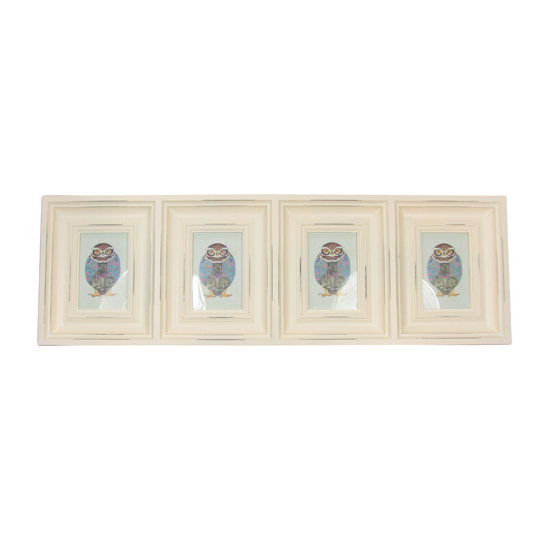 33" Egg-shell White Weathered Collage Photo Frame
