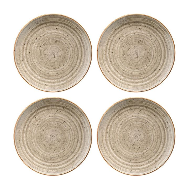Terrain dia.10.5" Round Brown Porcelain Plate (Set of 4)