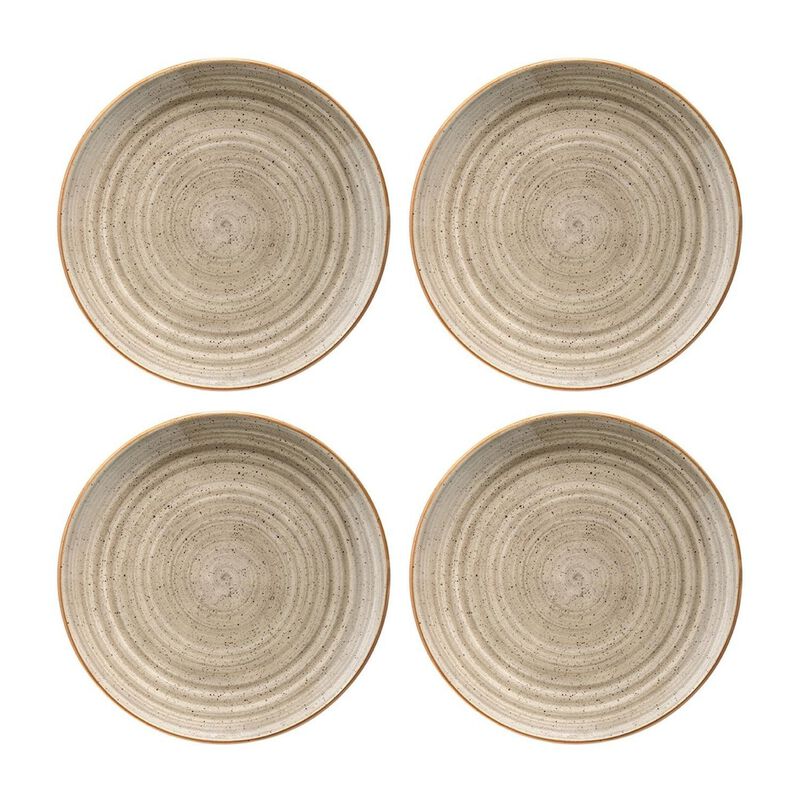 Terrain dia.10.5" Round Brown Porcelain Plate (Set of 4)
