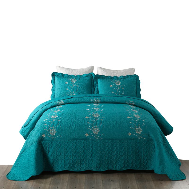 MarCielo 3 Piece Lightweight Bedspread Quilt Set Lapaz