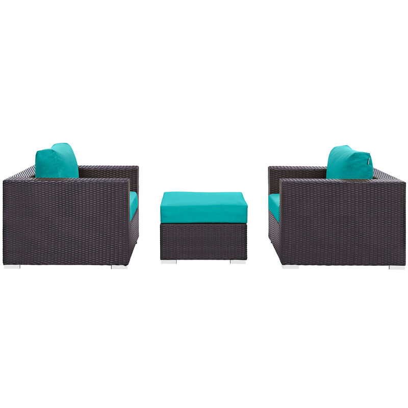 Modway - Convene 3 Piece Outdoor Patio Sofa Set