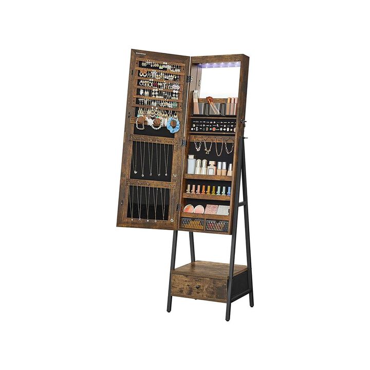 Standing LED Jewelry Cabinet for Stylish and Illuminated Storage