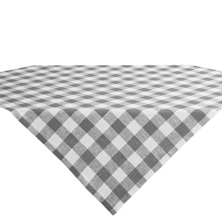 Solino Home 100% Pure Linen Table Throw 52 x 52 Inch | Buffalo Check