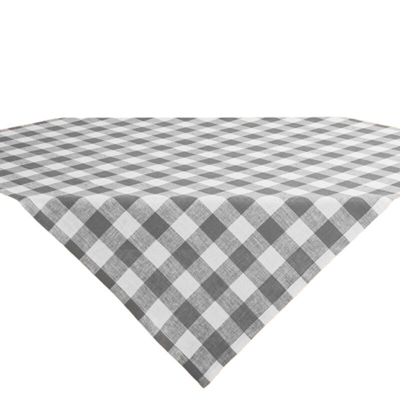 Solino Home 100% Pure Linen Table Throw 52 x 52 Inch | Buffalo Check