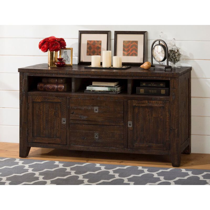 Jofran Kona Grove Distressed Rustic Solid Wood 60 Media Unit