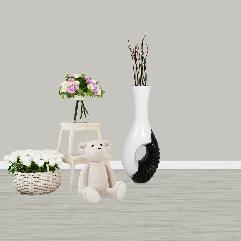 Modern Black and White Large Floor Vase - 43 Inch Tall, Contemporary Home Decor, Minimalist Design, Elegant Room Accent, Statement Piece, Sleek Floor Decoration, Fill with Dried Branches or Flowers