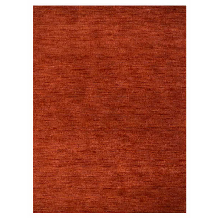 RUGSOTIC CARPETS HAND KNOTTED LOOM WOOL ECO-FRIENDLY AREA RUGS  - 6'x9', Rectangle, Light Red Color, Solid Plain Design, High Pile Handmade Anti Skid Area Rugs for Living Room, Bed Room (L00888)