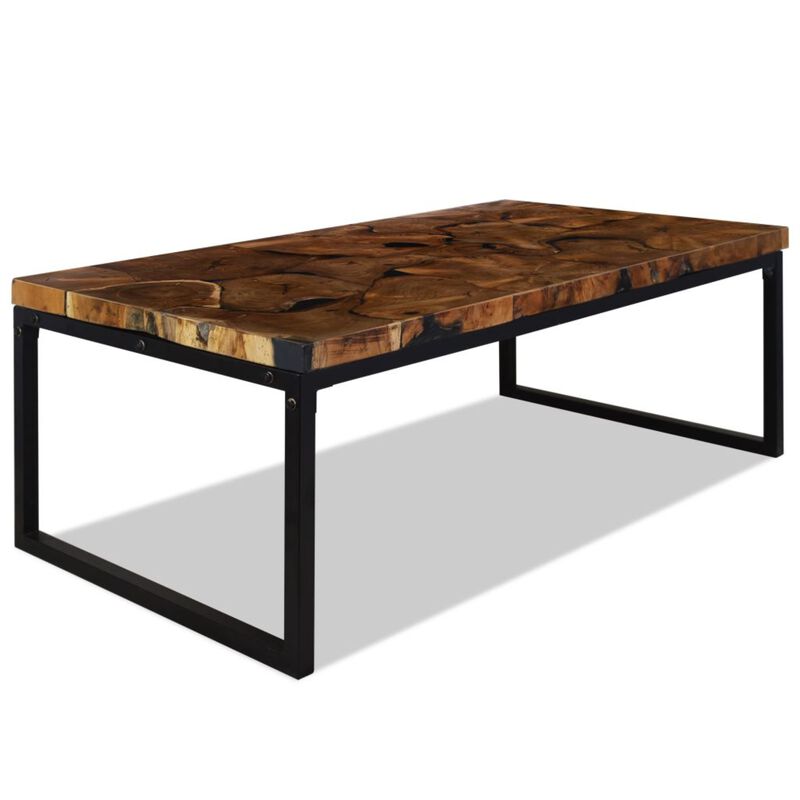 vidaXL Coffee Table Teak Resin 43.3"x23.6"x15.7"