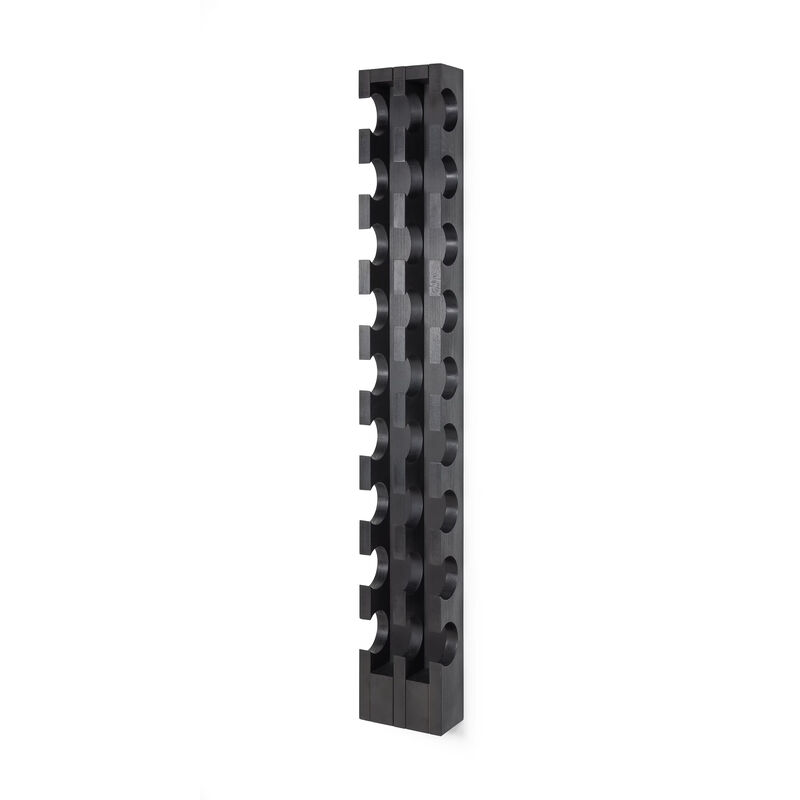 Solid Hardwood Wine Rack for 9 Bottles - Black Wall-Mounted Handmade Wine Bottle Holder