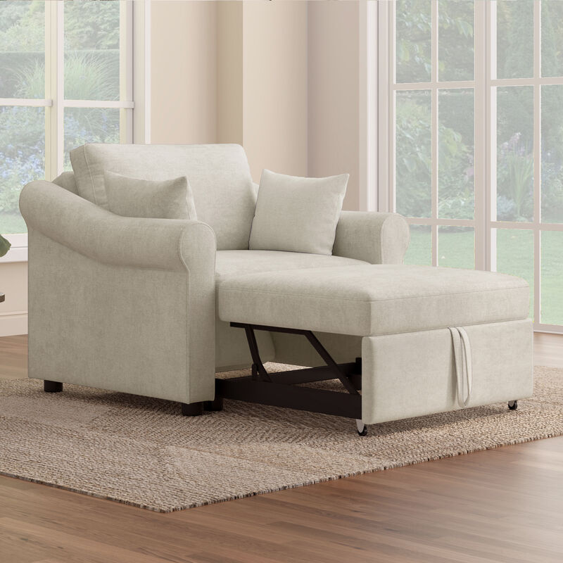 Merax Chenille Convertible Sleeper Sofa Chair