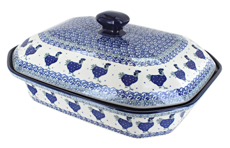 Blue Rose Polish Pottery Maia Large Covered Baker
