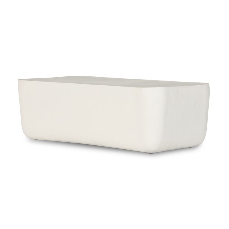 Basil Outdoor Rectangular Coffee Table - Matte White