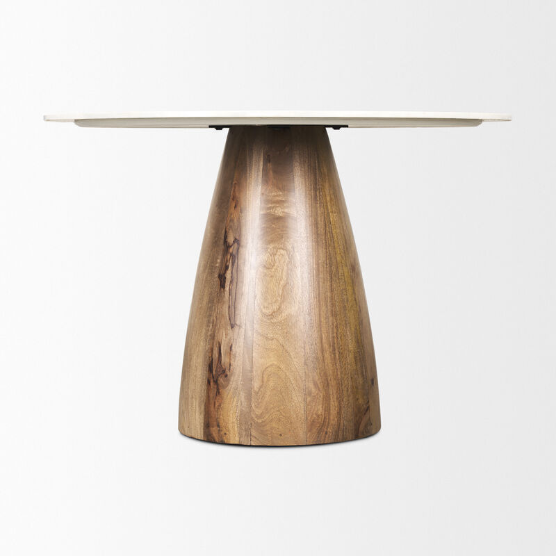 Allyson 42" White Marble Dining Table