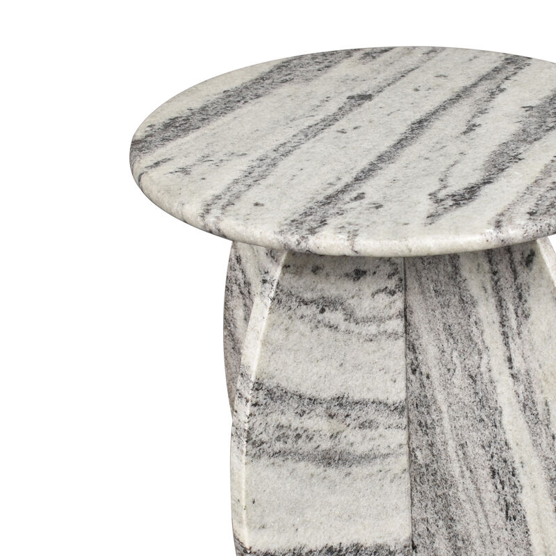 Venus 15" Contemporary Natural Marble Handmade X-Shaped End Table