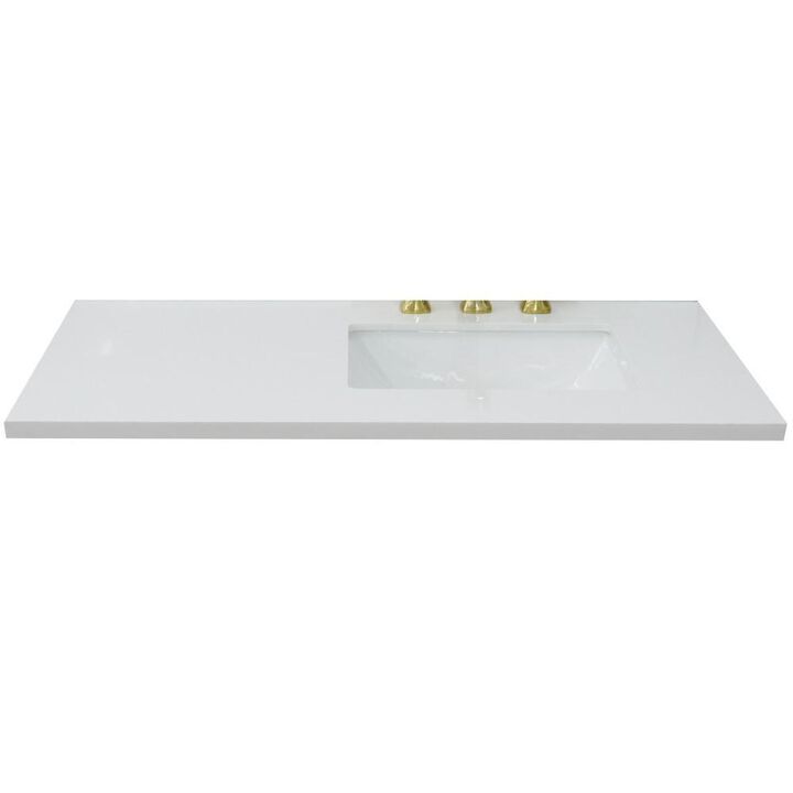 BELLATERRA HOME LLC 43 White Quartz countertop and single rectangle right sink