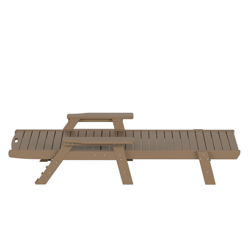 WestinTrends Adirondack Outdoor Chaise Lounge with Side Table Set