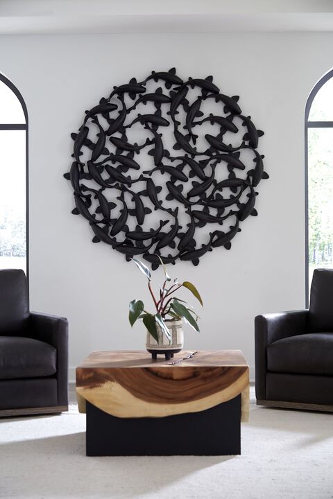 Koi Wall Art in Matte Black