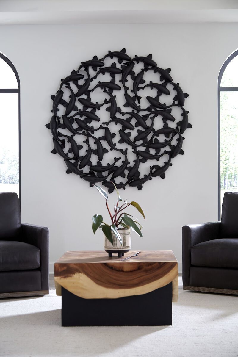 Koi Wall Art in Matte Black