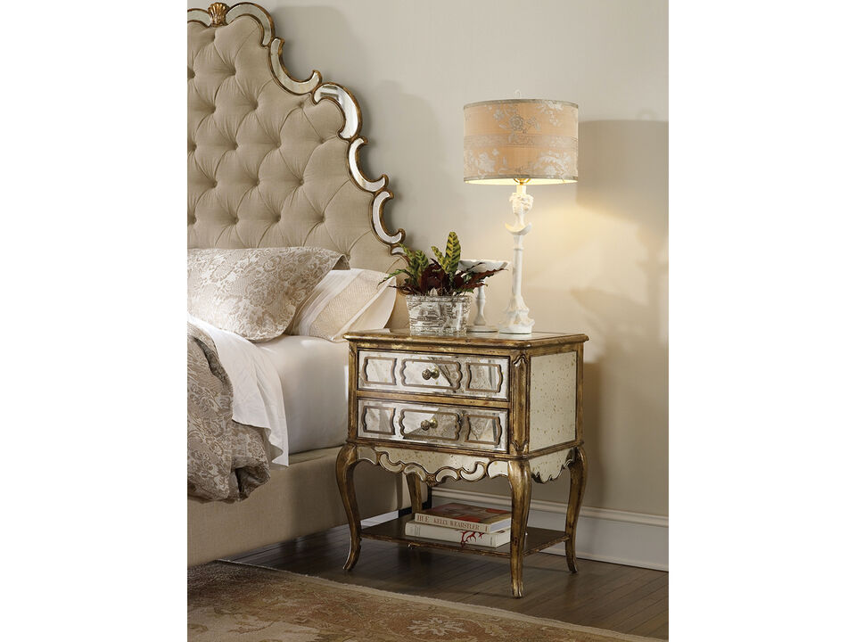 Sanctuary Mirrored Leg Nightstand