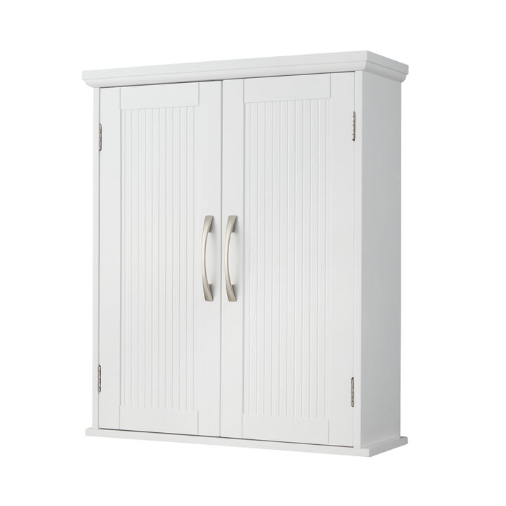 Teamson Home Newport Contemporary Removable Wooden Wall Cabinet- White