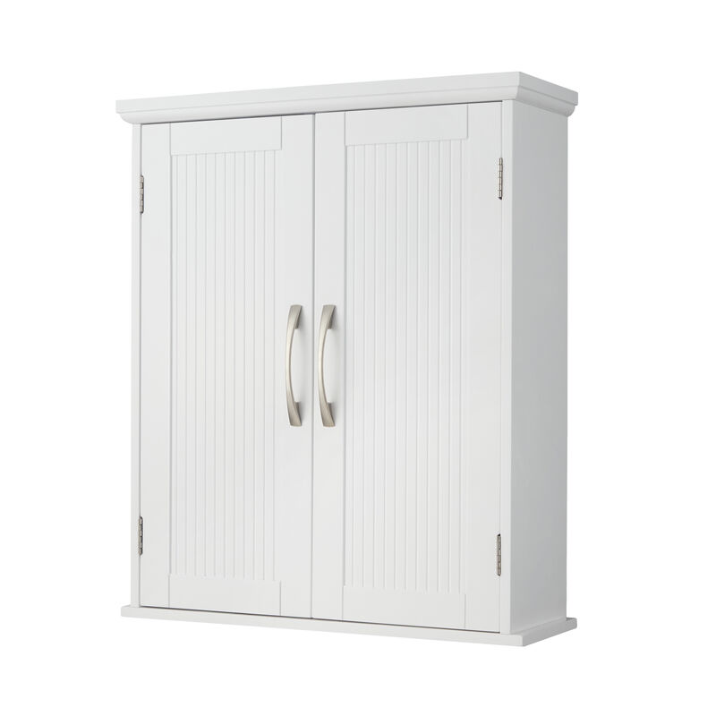 Teamson Home Newport Contemporary Removable Wooden Wall Cabinet- White