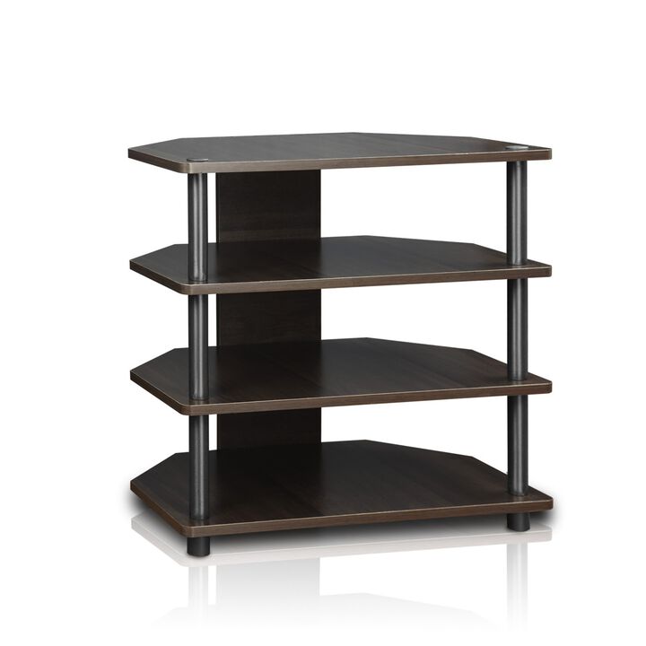 Furinno Furinno 15093CC/BK Turn-N-Tube Easy Assembly 3-Tier Petite TV Stand, Espresso