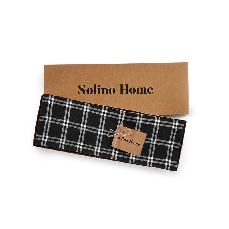 Solino Home 100% Pure Linen 14 x 19 Inch Placemats Set of 4 | Marseille Plaid