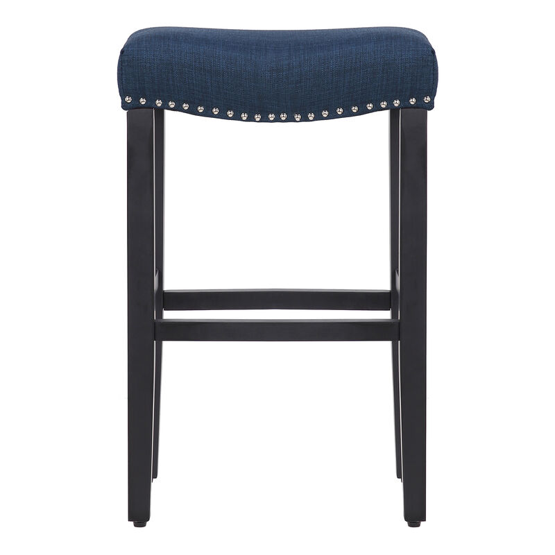 WestinTrends 29" Upholstered Saddle Seat Bar Stool (Set of 2)