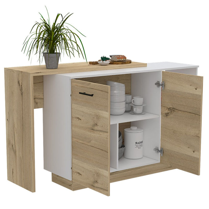 Kitchen Island Ohio, Kitchen, White / Light Oak