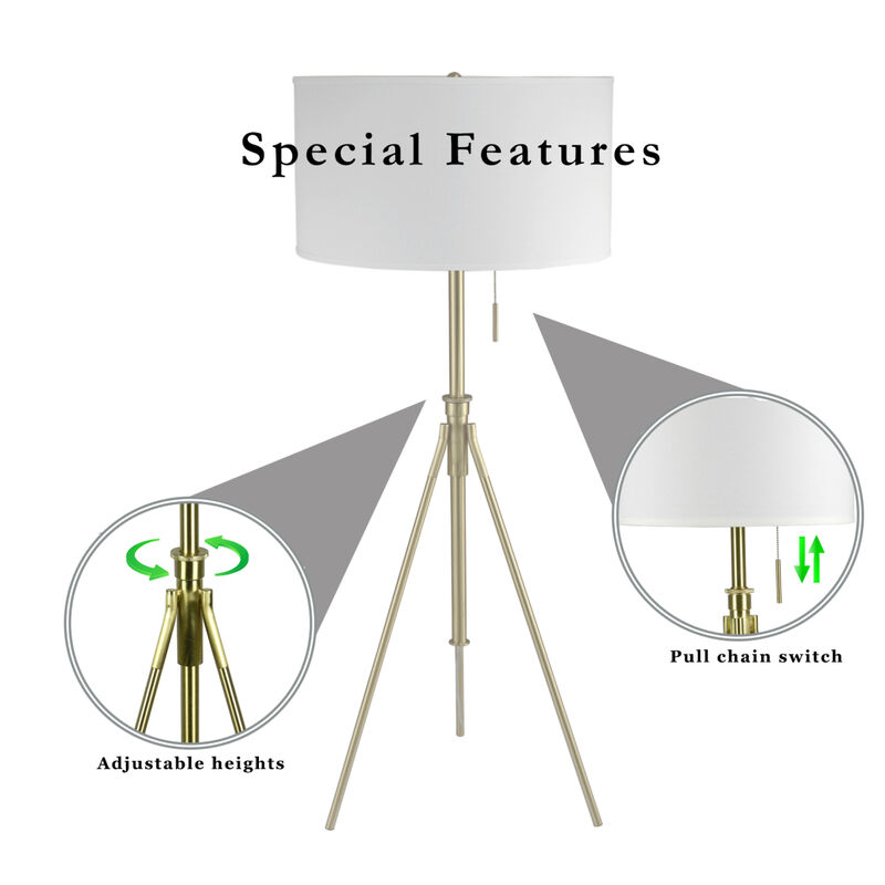 58" - 72" H Adjustable Tripod Floor with KD Shade (1.78/9.9)