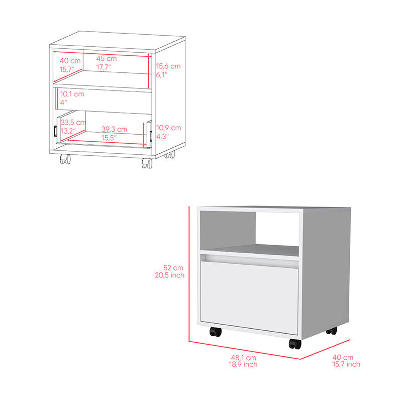 Laurel 2 Piece Bedroom Set, Nightstand + Armoire, White