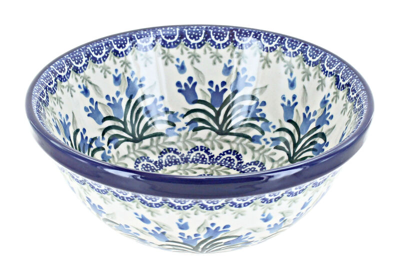 Blue Rose Polish Pottery Georgia Blue Cereal/Soup Bowl