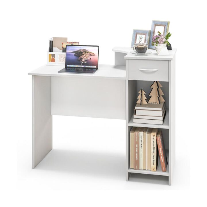 Hivvago Computer Desk Modern Laptop PC Desk with Adjustable Shelf and Cable Hole