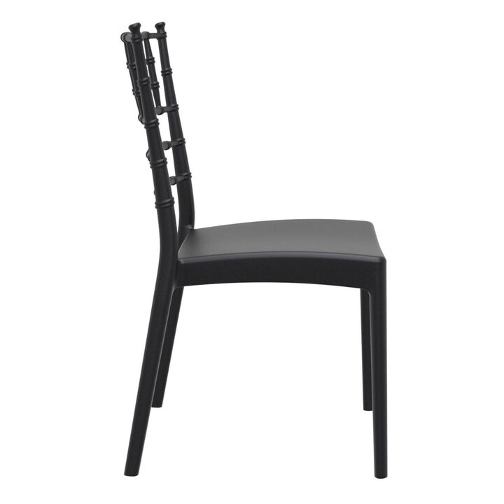 36" White Stackable Outdoor Patio Armless Dining Chair