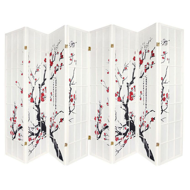 Privacy Screen Room Divider Plum Blossom Print