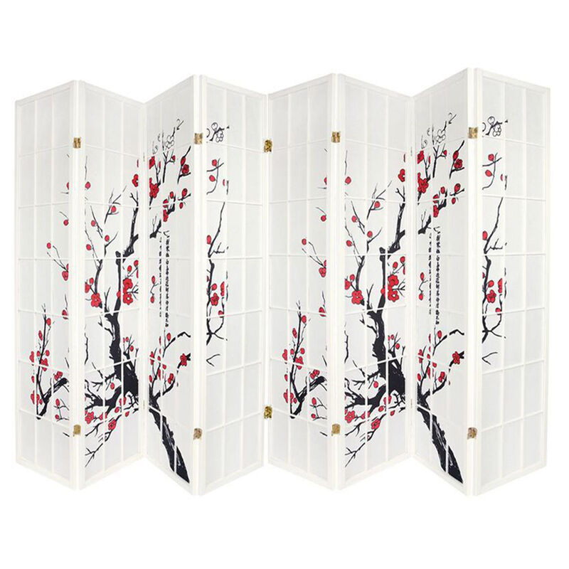 Privacy Screen Room Divider Plum Blossom Print