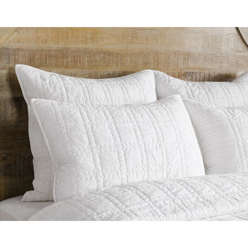 Ellis King Size Quilt with Silvadur Tech, Double Square Quilting, White-Benzara