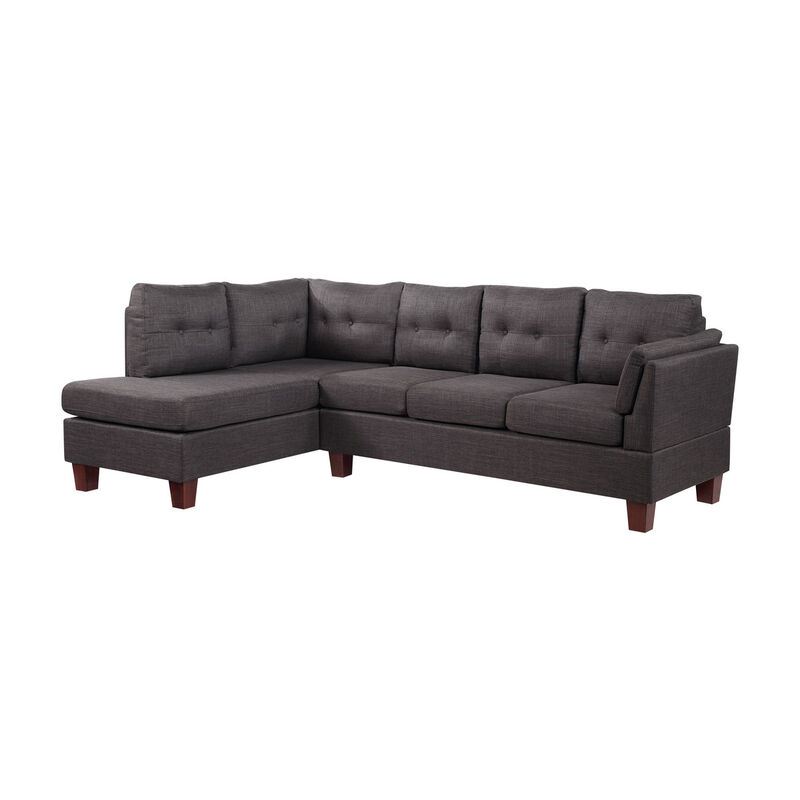Dalia Dark Gray Linen Modern Sectional Sofa With Left Facing Chaise
