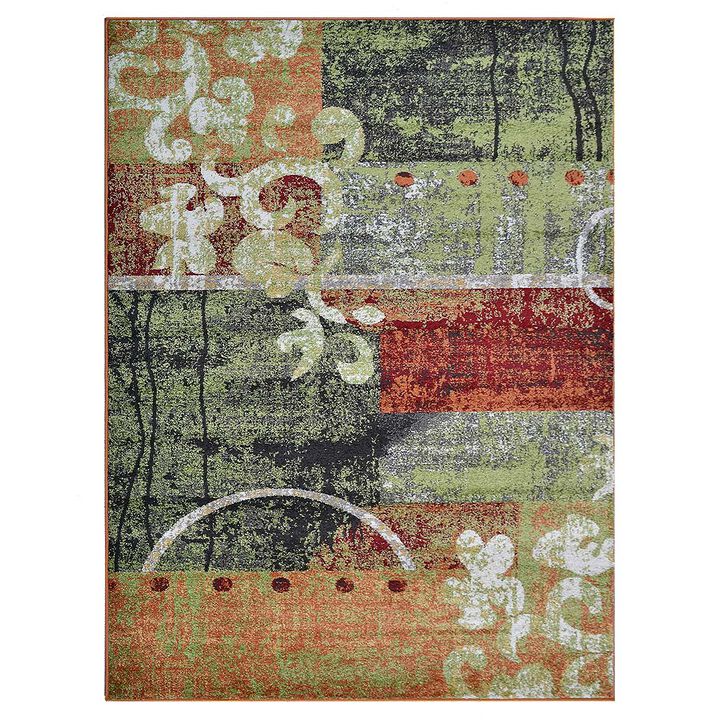 RUGSOTIC CARPETS MACHINE MADE HEATSET POLYPROPYLENE AREA RUGS  - 4'x6', Rectangle Shape, Multicolor Color, Contemporary Modern Design, Midium Pile Machine Made Area Rugs (M00043)